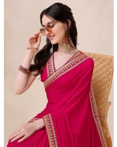 Sangria Embroidered Saree With Blouse