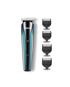 Nova NHT 1073 Battery Powered USB Rechargeable and Cordless: 60 Minutes Runtime Professional Hair Clipper for Men, Blue