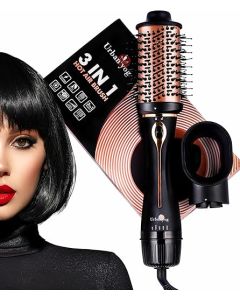Urban Yog 3-in-1 Hot Air Brush 1.5-inch Barrel | Hair Dryer Hair Straightener Volumizer Blow Dryer Styling Tool | 1 Yr Warranty