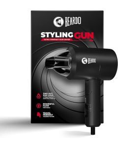 BEARDO Styling Gun Ultra Compact Hair Dryer | 1100 Watts Foldable Hair Dryer | 3 Heat 2 Speed Setting | Hair Dryer For Men | Travel Friendly | Stylish Matte Black Finish