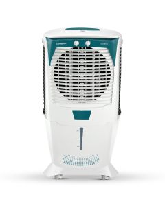 Crompton Ozone Desert Air Cooler- 55L; with Everlast Pump, Auto Fill, 4-Way Air Deflection and High Density Honeycomb pads; White & Teal