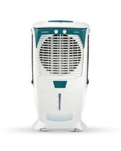Crompton Ozone Desert Air Cooler- 55L; with Everlast Pump, Auto Fill, 4-Way Air Deflection and High Density Honeycomb pads; White & Teal