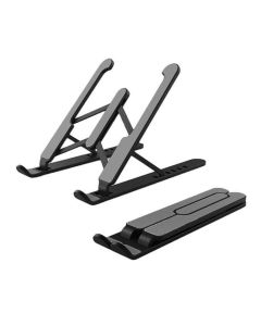 Zebronics-NS1000 Laptop Stand Featuring Foldable Design, Anti-Slip Silicone Rubber Pads, Supports Maximum of 5kgs Weight, 6 Adjustable Levels.