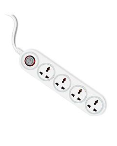 ZEBRONICS ZEB-PS4200H, Power Extension Socket Supports 1500W,with 4 Universal Brass sockets and Surge & Spike Protection, White