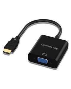 ZEBRONICS HAV01 HDMI to VGA adapter with Full HD 1080p @ 60Hz native resolution, gold plated connectors, Plug Play usage, Strong and durable build quality
