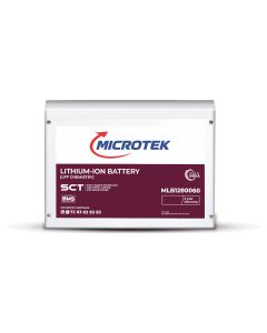 Microtek Lithium-Ion Battery MLB1280060 (12.8V/100Ah, 1280Wh) – LiFePO4 with SCT SyncCharge Technology, BMS Protection, Back Up More Than 100AH Lead Acid Battery, 5-Year Warranty