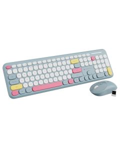 ZEBRONICS Companion 302 2.4GHZ Wireless Keyboard & Mouse Combo with UV Printed Keys,13 Multimedia Keys,800/1400/1600 DPI,High Precision,Advanced Optical Sensor Technology(Blue)