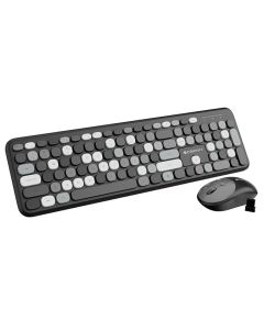 ZEBRONICS Companion 302 2.4GHZ Wireless Keyboard & Mouse Combo with UV Printed Keys,13 Multimedia Keys,800/1400/1600 DPI,High Precision,Advanced Optical Sensor Technology(Black + Grey)