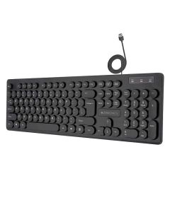 ZEBRONICS K24 USB Keyboard with Long Life 8 Million Keystrokes, Silent & Comfortable Use, Slim Design, Retractable Stand, 1.3 Meter Textured Cable, Chiclet Keys and Uv Coated Keycaps