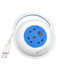 ZEBRONICS Zeb PS3401H Universal Power Socket with 4-Meter Cable with 1500 WATTS Power Extension Socket,Wall Mountable - Blue
