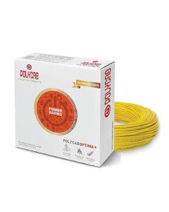 Polycab Optima Plus FR-LF 2.5 SQ-MM, 90 Meters PVC Insulated Copper Wire Single Core Flexible House Cable for Domestic & Industrial Connections Electric Wire (Yellow)
