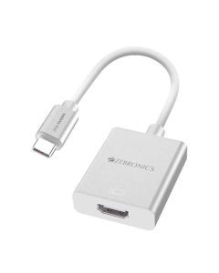 ZEBRONICS TA150H Type C to HDMI Converter, HDMI 4K, 15cm Cable, Compatible with MacBook | Samsung DeX | Windows Laptop, Elegant Matte Aluminium Design