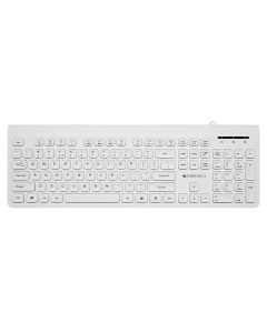 ZEBRONICS K51 Wired Keyboard with 105 Keys, 1.3m Cable, ‚¹ Key, USB Interface, 12 Integrated Multimedia Keys, Slim Design, Plug and Play (White)