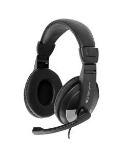 ZEBRONICS Zeb-200HM Wired On Ear Headphone with Mic, Dual 3.5mm Connectors, Adjustable Headband for PC Computers/Laptop (Black)
