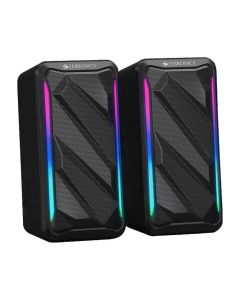 ZEBRONICS Igloo 2, 2.0 USB Computer Speakers, 10 Watts, RGB LED, USB Powered, AUX, Volume Control Pod for PC, Laptops, Desktop (Black)