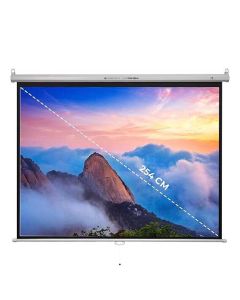 ZEBRONICS PSH100A Manual Pull Down Projector Screen, 100 inches, Supports 4K, Matte Finish, 4:3 Aspect Ratio, High Gain Fabric, 160º Wide Viewing Angle, Wall & Ceiling Mountable