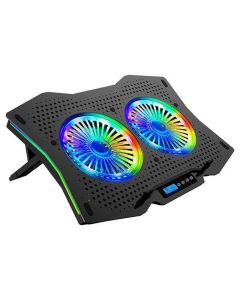 ZEBRONICS Zeb- NC9000 Laptop Cooling pad with Dual 110mm Fan, Multi-Color Led Including 10 Multi Color LED Modes and has RGB Strips on The Both Sides