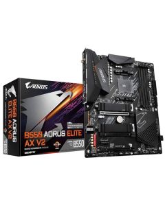 GIGABYTE AMD B550 AORUS Elite AX V2 ATX Motherboard with 12+2 Phases Digital Twin Power Design, Enlarged Surface Heatsinks, Dual PCIe 4.0/3.0 x4 M.2 with Dual Thermal Guards, Front USB Type-C, DDR4