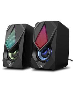 ZEBRONICS Zeb-Warrior II 10 watts 2.0 Multimedia Speaker with RGB Lights, USB Powered, AUX Input, Volume Control Pod for PC, Laptops, Desktop