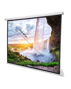 ZEBRONICS PSM120A Motorised Projector Screen, 120 inches, Roll Mechanism, Supports 4K, Matte Finish, 4:3 Aspect Ratio, High Gain Fabric, Control Pod, Remote Control, Wall & Ceiling Mountable