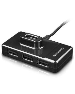ZEBRONICS Zeb-100HB 4 Ports USB Hub for Laptop, PC Computers, Plug & Play, Backward Compatible - Black