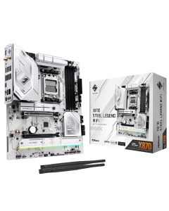 ASRock X870 Steel Legend WiFi 7 AMD Ryzen Socket AM5 ATX Motherboard DDR5 DIMMs 8000 MHz 256 GB SATA3 6.0 Gb/s USB4 M.2