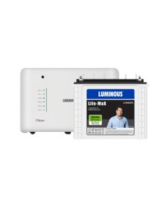 Luminous Life Max LM 18075 150 AH Tall Tubular Plate Inverter Battery with LUMINOUS iCon 1100 iCon 1100 Pure Sine Wave Inverter and Inverter Trolly