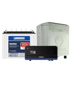 Luminous Inverlast ILTT 26060 220Ah Tall Tubular Inverter Battery with LUMINOUS Zelio Plus 1700 Pure Sine Wave Inverter and Inverter Battery Trolly