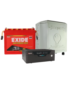 Exide IMTT1500  (150 Ah) Tubular Inverter Battery  with Microtek Smart Hybrid 1075 UPS 950 VA and Inverter Battery Trolly 