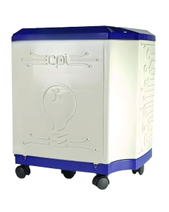 CPI Queen Trolley for Inverter and Battery - 7 Wheels (White ,Blue)