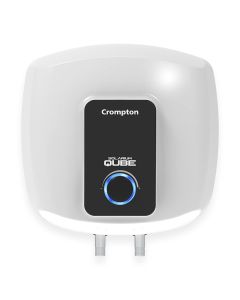 Crompton Solarium Qube 15-L 5 Star Rated Storage Water Heater with Free Installation and Connection Pipes (White and Black)