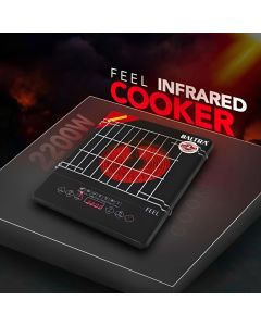 Baltra Feel 2200W Glass Red & Black Touch Panel Cooktop, BIC-114 5.0 