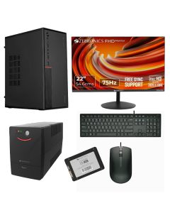 ZEBRONICS Core i3 (3nd Gen) (4 GB / 256 GB / Windows 10) Assembled Desktop Computer Wireless Keybord & Mouse , With UPS , 22 inch Display