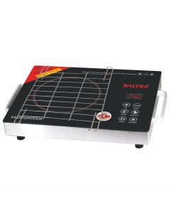 BALTRA  2400W Mastercook Infrared Induction Cooktop with Grill Rack, Infrared Glass Top, Digital Touch Control, Auto-Off Safety, 3 Cooking Modes, Infrared Hot Plate, Works with All Cookware