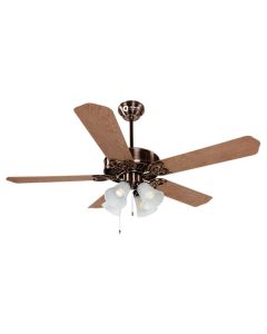 Orient Subaris With Underlight Ceiling Fan 1300mm Motor Antique Brass Blade Oakwood