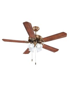 Orient Subaris With Underlight Ceiling Fan 1300mm Motor Antique Copper Blade Oakwood