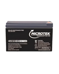 Microtek MTK 7.2-12 , Maintenance Free (Sealed) 12 Volt/ 7.2 Ah Battery , with 1 Year Warrenty