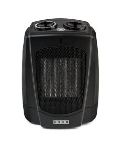 USHA Fan Heater 3628 PTC 1800 Watts with Adjustable Thermostat (Black)