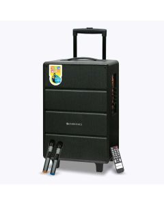ZEBRONICS Banjo, 80 Watts RMS, Trolley Speaker with Bluetooth 4.2, LED Display & Wireless 2 Mics, USB, mSD, AUX Input, Mic in, FM Radio and Stylish Design