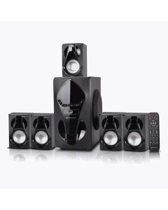 ZEBRONICS BT7591RUCF 5.1 Home theater speaker with 5.25" Subwoofer, 95W RMS powerful Bass, Bluetooth 5.0, Wall Mount, AC-3 surround sound, Dual Mic input, Remote control & LED Display