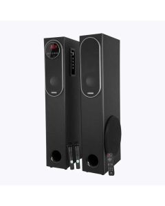 ZEBRONICS Zeb-BTM9801RUCF Touch Control, Karaoke, Dual Wireless Mic, Powerful Bass, 120 W Bluetooth Party Speaker  (Black, Stereo Channel)