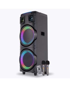 ZEBRONICS BUDDY 400 Portable Party DJ Speaker with 220 Watts, Supports Bluetooth, USB, AUX, mSD, TWS, Voice Changing Wireless MIC, Karaoke Function, Up to 3h Backup, RGB LED Lights
