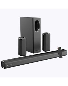 ZEBRONICS Juke BAR 7400 PRO 5.1 Channel soundbar with 6.5" subwoofer, 180W RMS, Dual Rear Satellites, HDMI (ARC), Optical in, AUX, BT v5.0, USB in, Remote Control,LED Display and Wall Mount(Black)