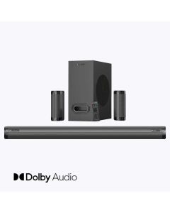 ZEBRONICS Zeb-Juke BAR 9450 PRO Dolby 5.1 soundbar with Dolby Audio, 525 Watts Output, Dual Rear Satellites, 16.5cm Powerful subwoofer, HDMI ARC, Optical, BT v5.0, LED Display, Wall Mount, AUX, Black