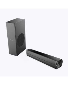 ZEBRONICS Juke BAR 100A Compact Soundbar with Subwoofer, 60W RMS Output, Powerful Bass, Glossy Design, HDMI ARC, Coaxial, Bluetooth 5.0, AUX, LED Indicator and Remote Control
