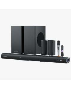 ZEBRONICS New Launch Juke BAR 9900, 725 Watts, Karaoke UHF Mic, Dolby Atmos, DTS X, 7.2.2 (5.2.4) Surround Soundbar with Dual Wireless Subwoofer & Satellites, HDMI eARC, Optical in, RGB LED