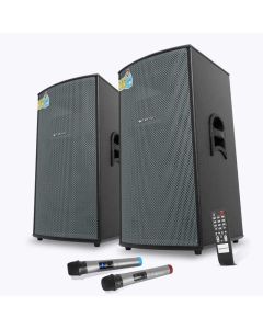 Zebronics Rockstar Pro Zeb-Monster Pro 2X15L3 300W RMS DJ Speaker | dual UHF wireless mics for karaoke