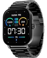 boAt Wave Spectra with 2.04€ AMOLED Display, BT Calling, Functional Crown, Metal Built, Always-on Display, Animated Watch Faces, Smart Watch for Men & Women(Steel Black)