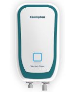 Crompton Solarium Vogue 3-Litre, 3KW Instant Water Heater/Geyser with Installation Pipe (White and Turquoise Blue)