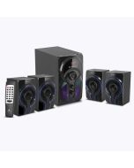 ZEBRONICS Zeb-BT6666RUCF 4.1 Channel Speaker BT v5.0 /USB/FM/AUX/SD LED Display LED Lights Volume, Subwoofer 20Watts Satellites 10 x 4 watts Total60 watts